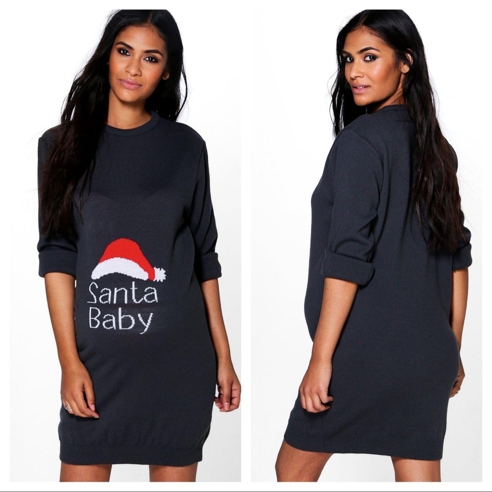 Boohoo Santa Baby Knit Sweater Dress Size 4/6